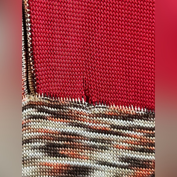 Ottod’Ame Italy Multicolored Knit Viscose V-Neck Tie Back Long Boho Dress - Picture 15 of 16